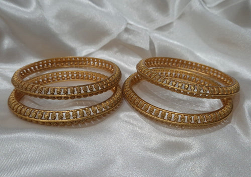 Antique Gold Filigree Bangles - Set of 4