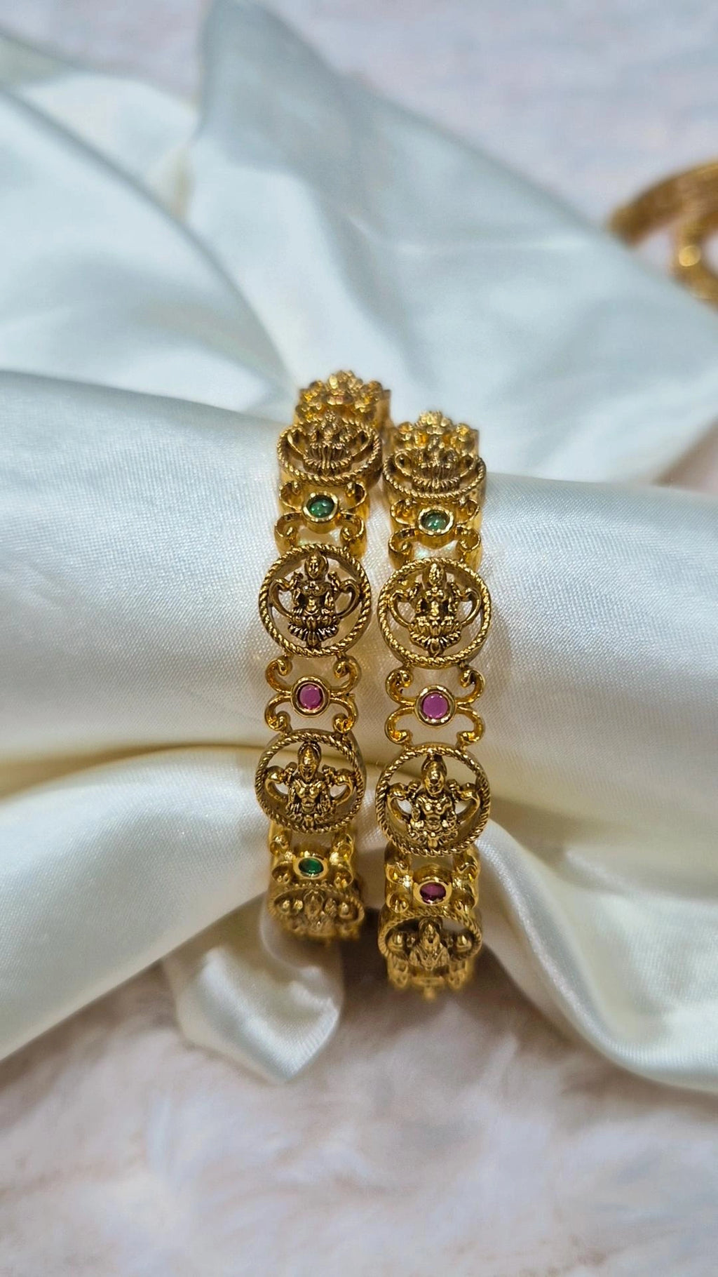 Lakshmi Gold Bangles - Set of 2