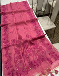 Chanderi Cotton Saree with Jamdani Pallu