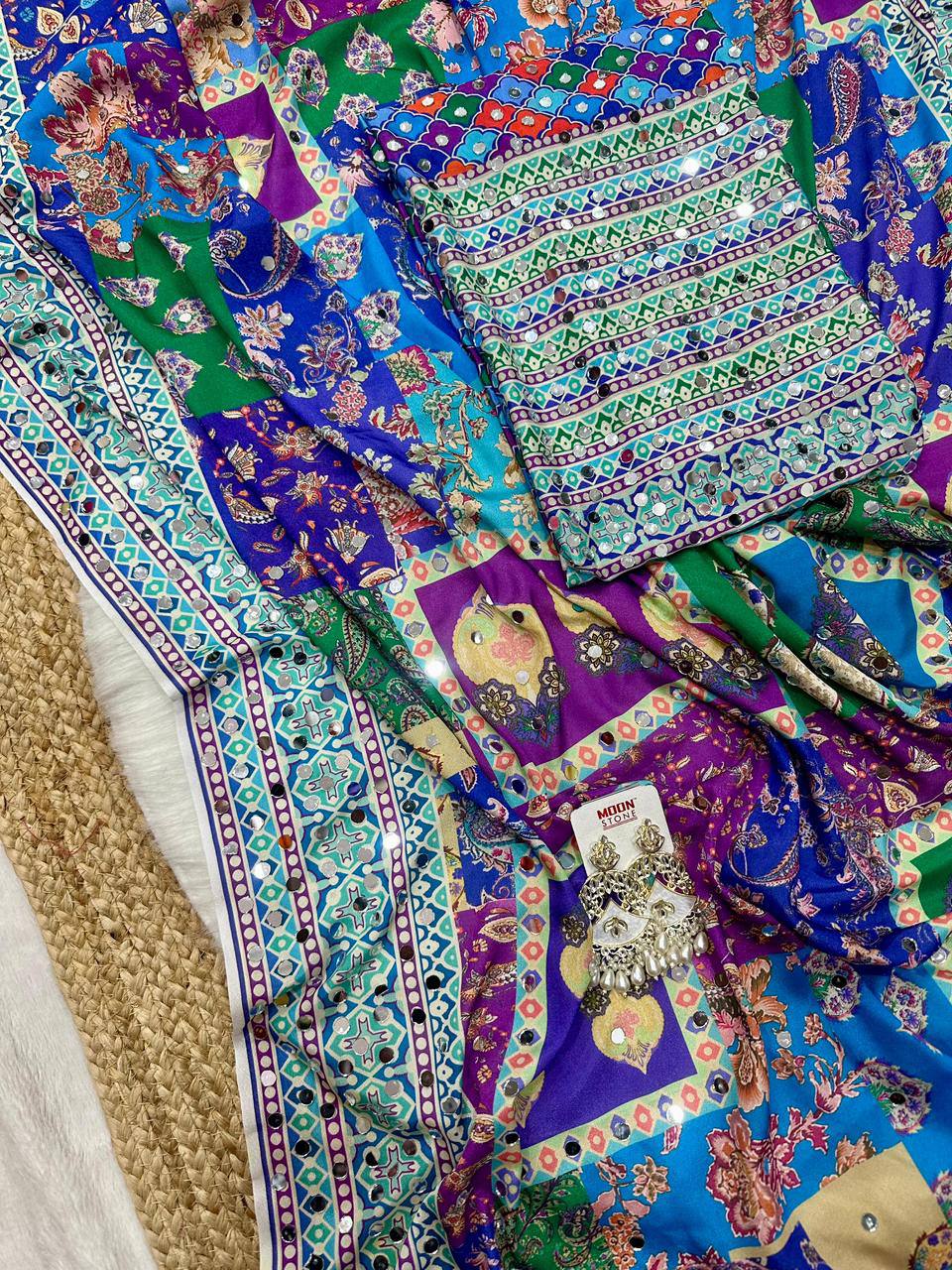 Chinon Digital print Saree