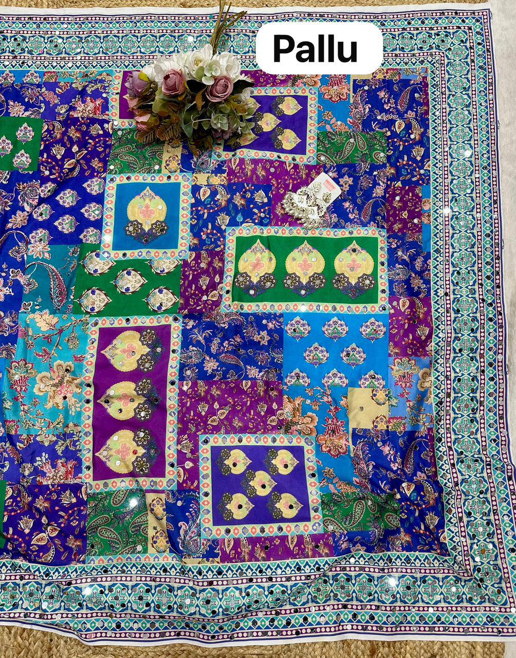 Chinon Digital print Saree