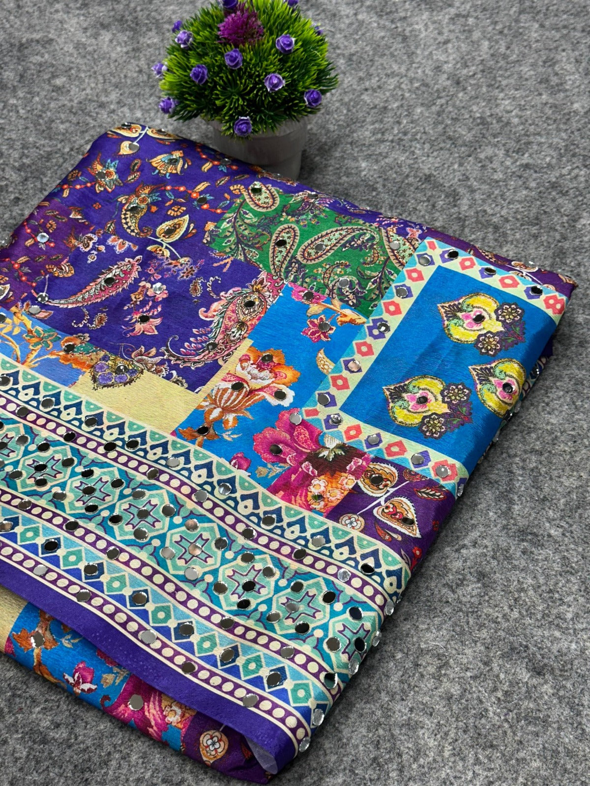 Chinon Digital print Saree