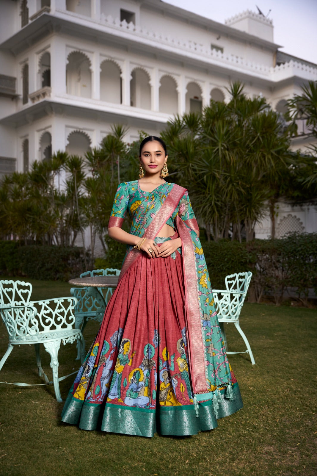 Dola Silk Kalamkari Lehenga Set