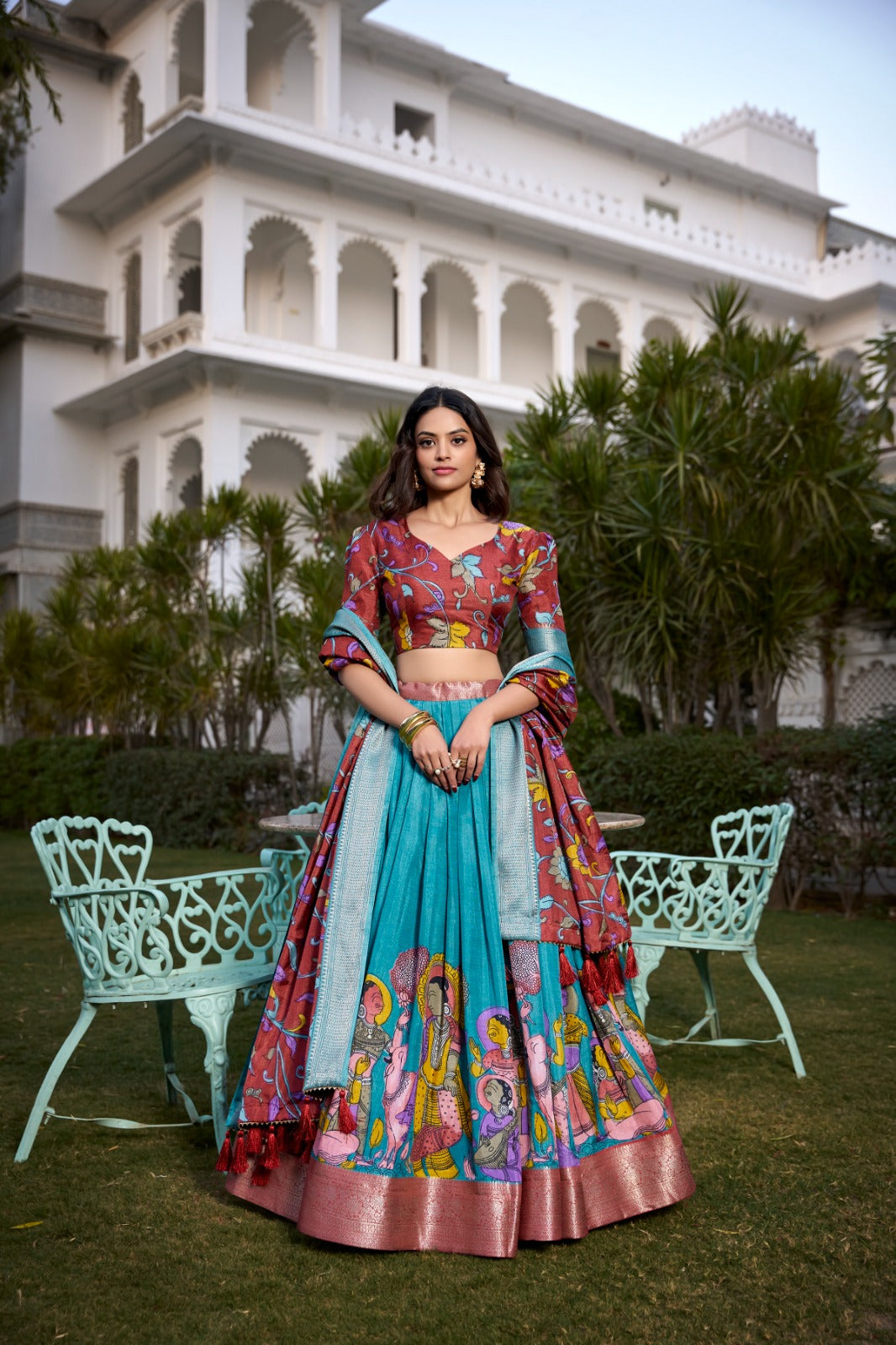 Dola Silk Kalamkari Lehenga Set