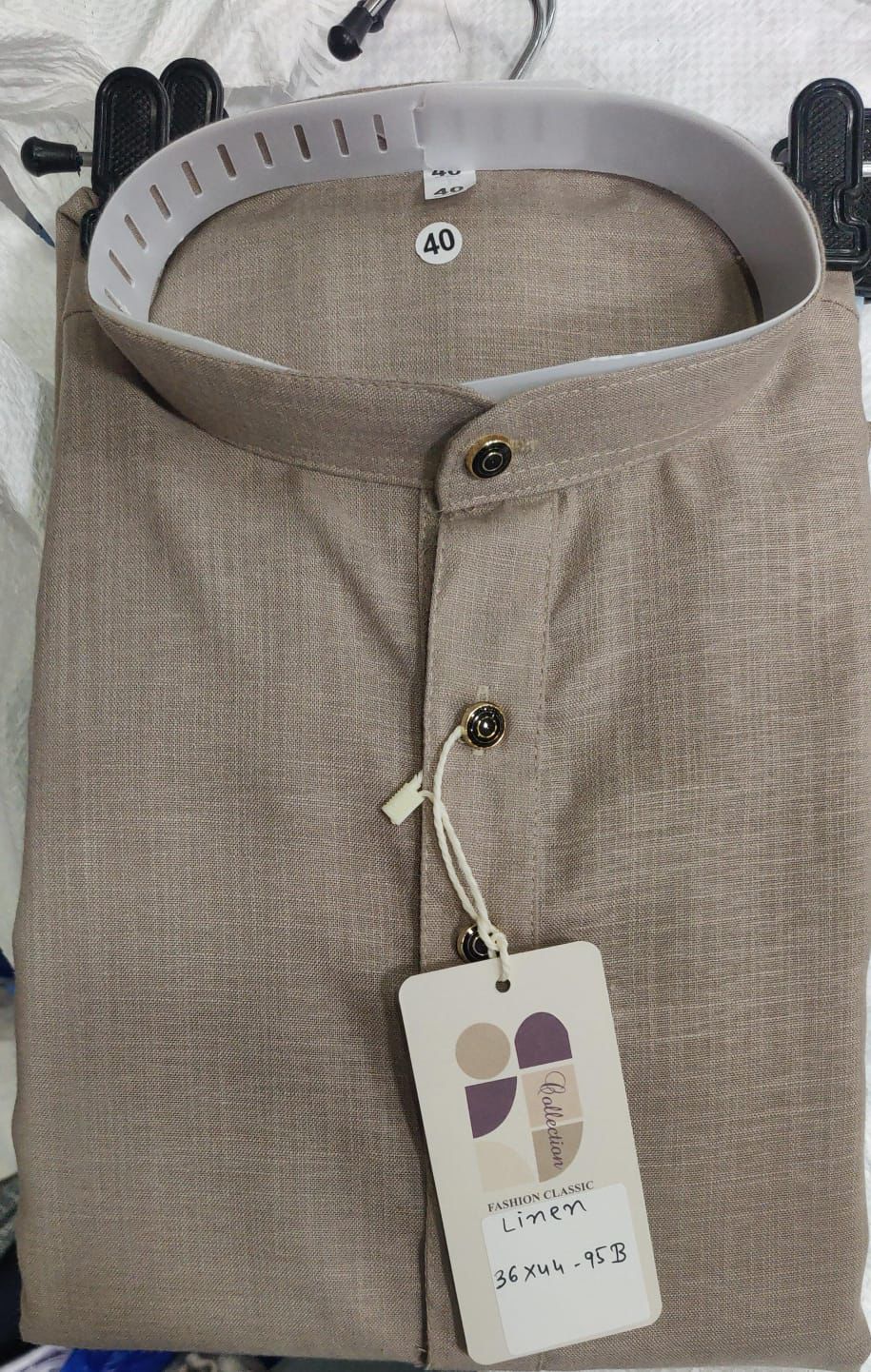 Beige Linen Kurta
