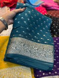 Teal Georgette Saree