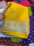 Yellow Georgette Saree