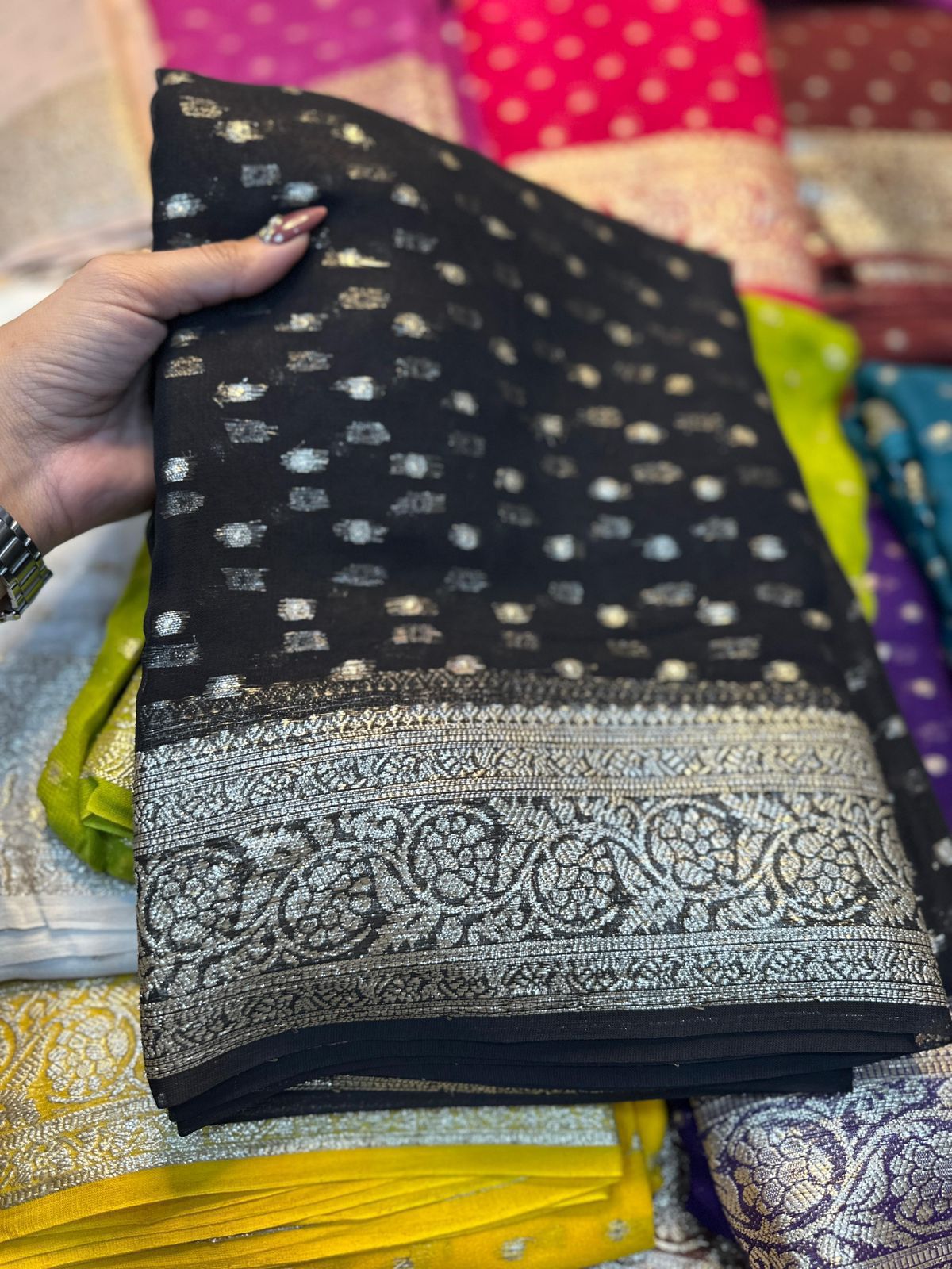 Black Georgette Saree