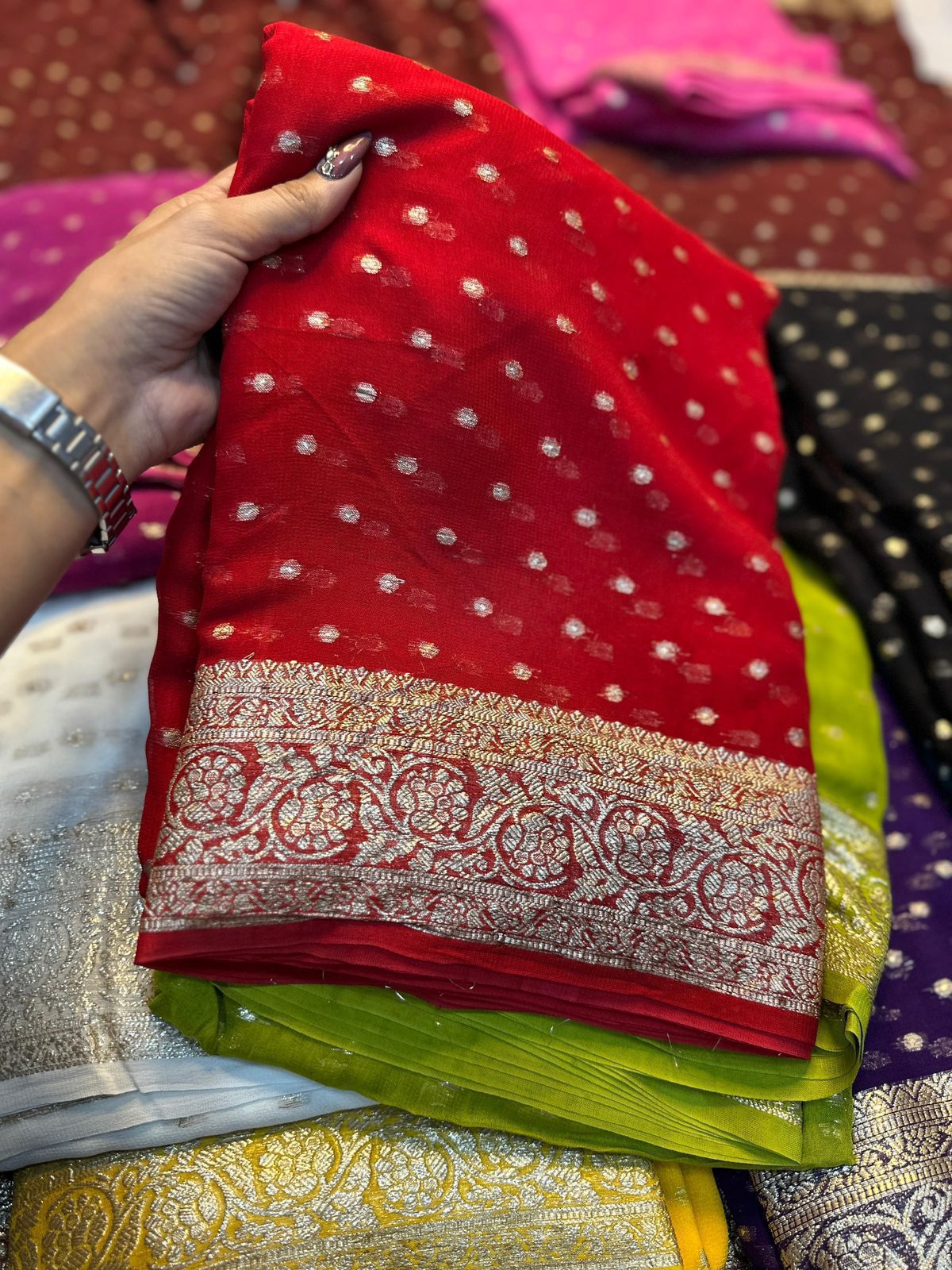 Red Georgette Saree