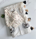 Butterfly Two Chanderi Silk Saree - White (Floral Mini Blouse)