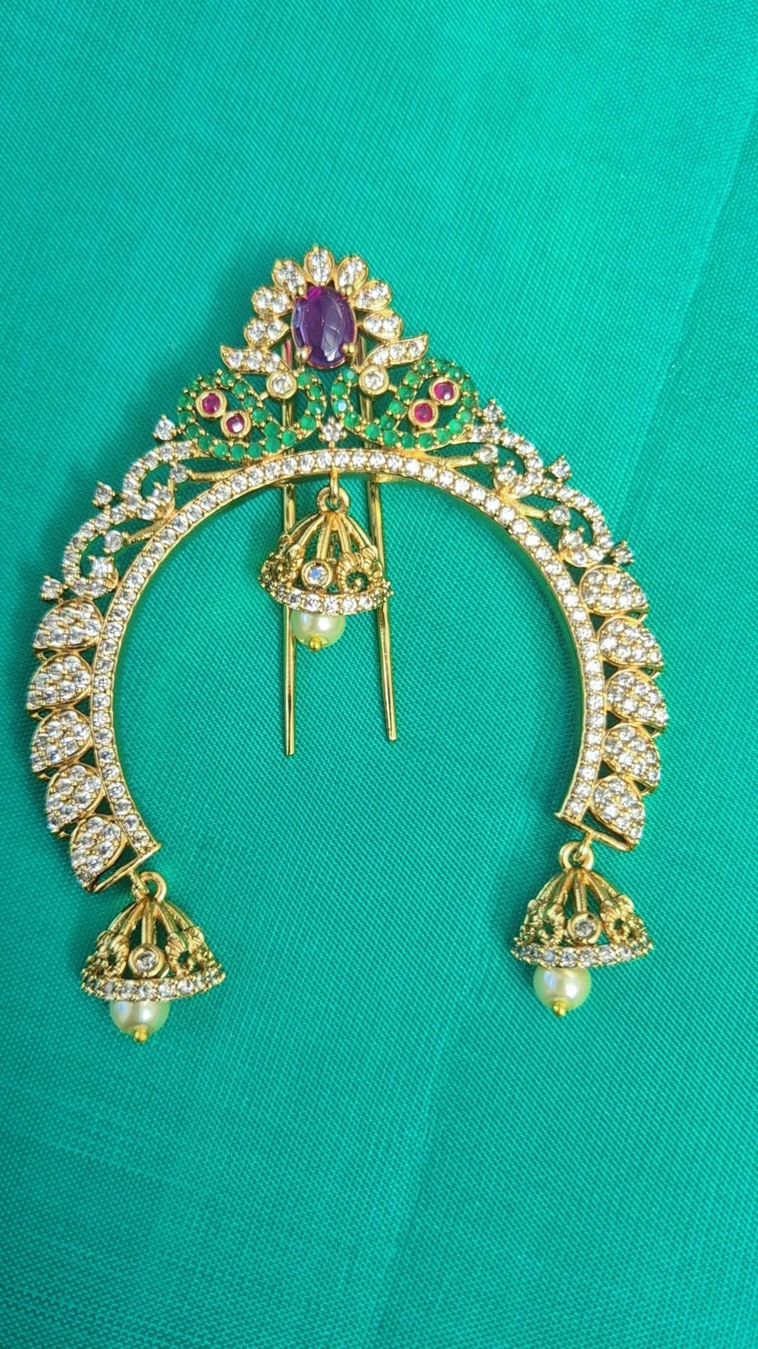 CZ Diamond Crescent Hair Comb