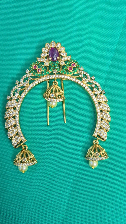 CZ Diamond Crescent Hair Comb