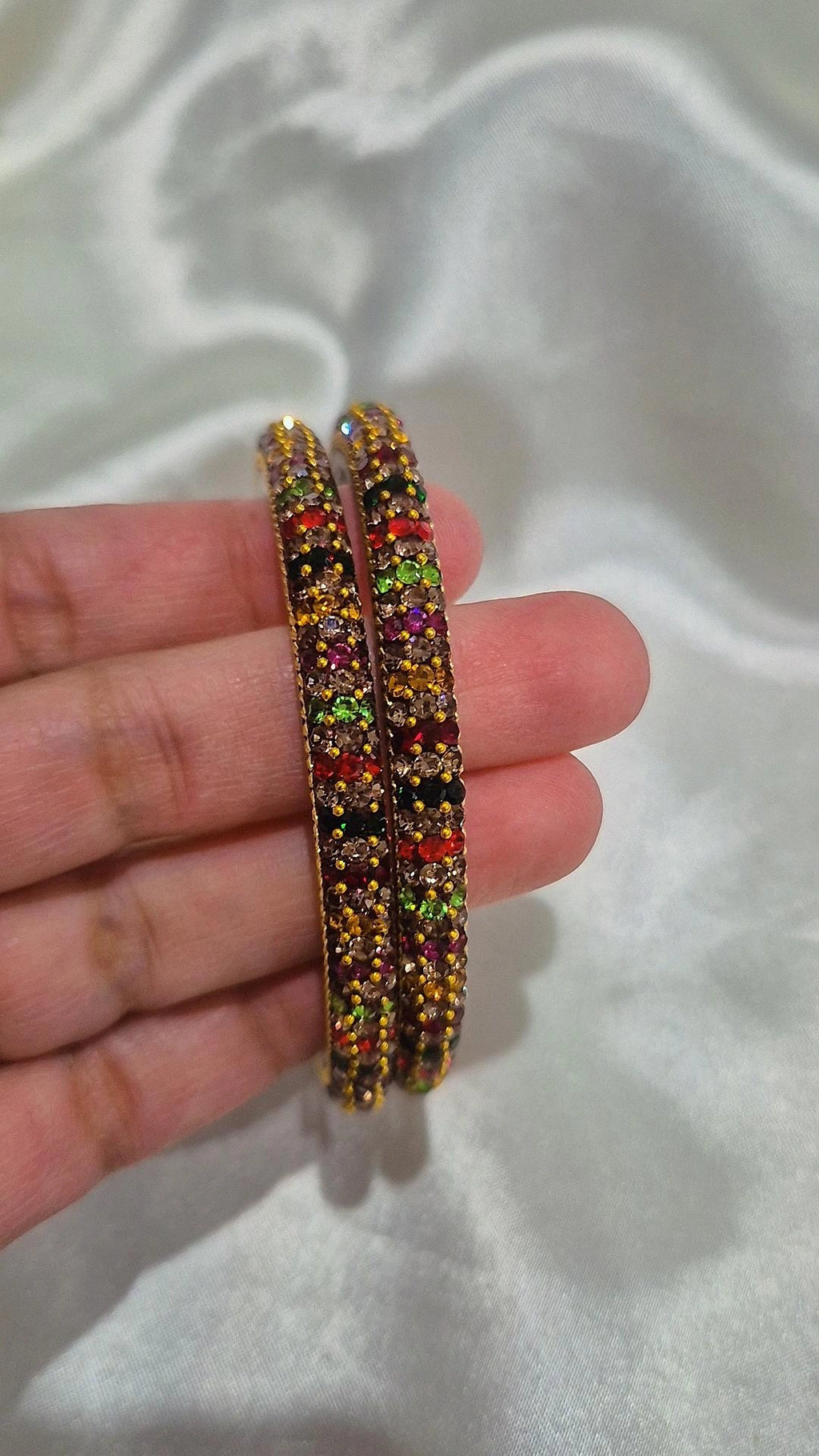 Temple Jewellery Bangle Set - Multi Colour