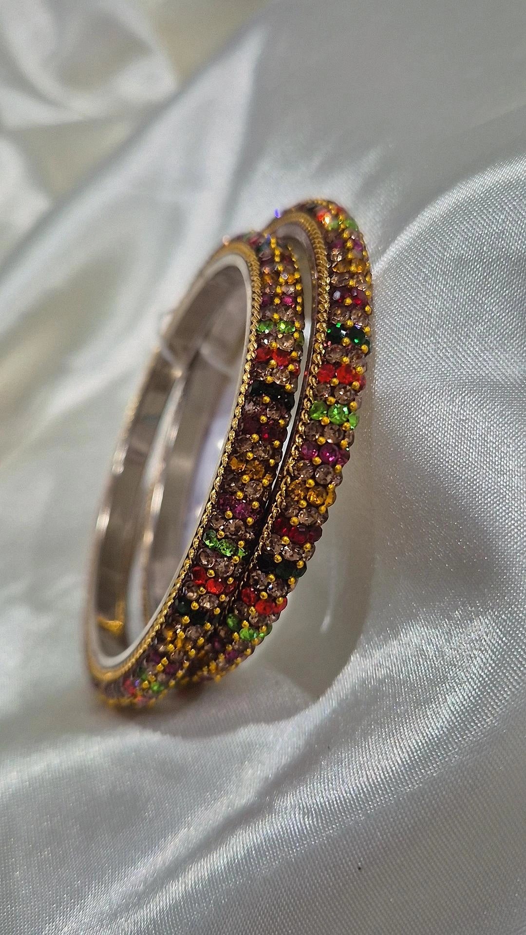 Temple Jewellery Bangle Set - Multi Colour