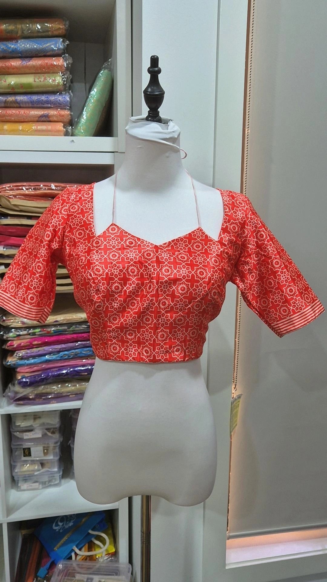 Red Crepe Saree