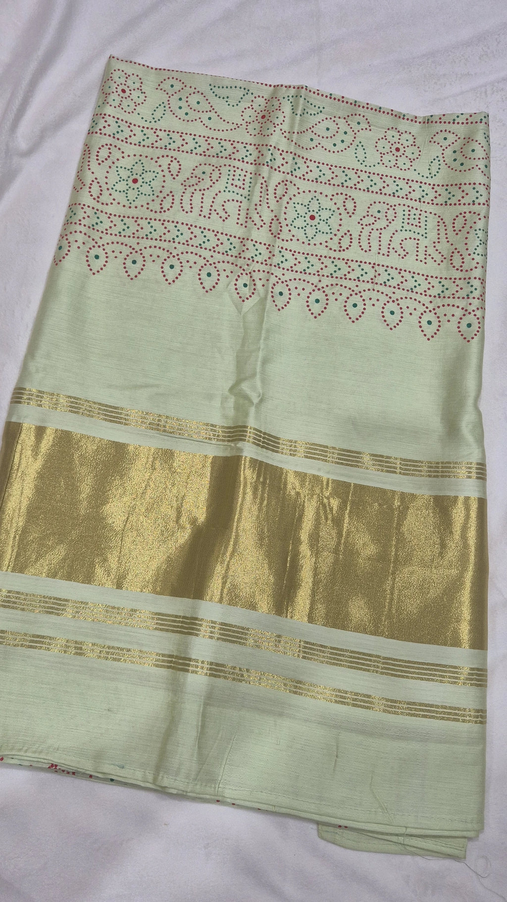 Silk Bandhani Lagdi Patta Dupatta - Mint Green with Teal Border