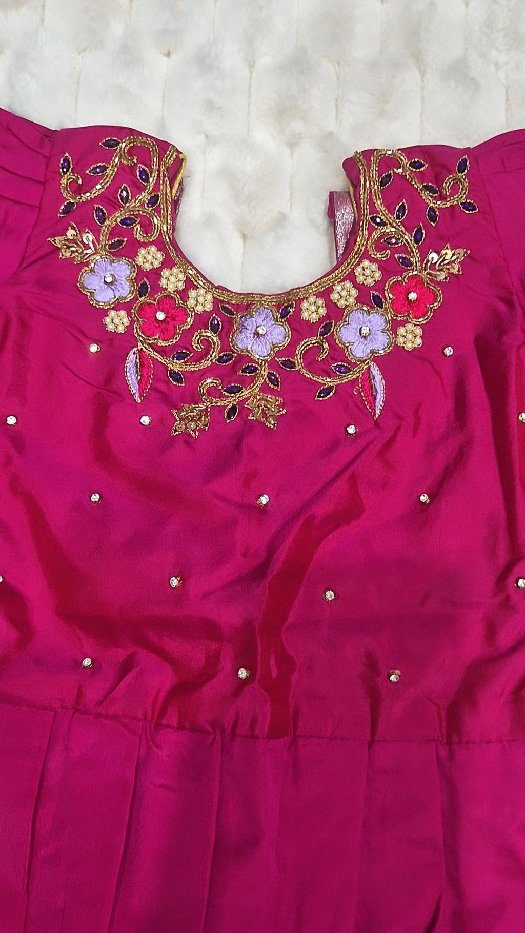 Kids Pattu Lehenga – Lavender & Pink