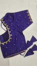 Purple hand work saree blouse - front view