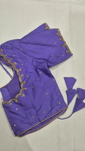 Violet hand work saree blouse - front view