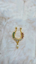 Ruby & Diamond Hoop Nose Pin