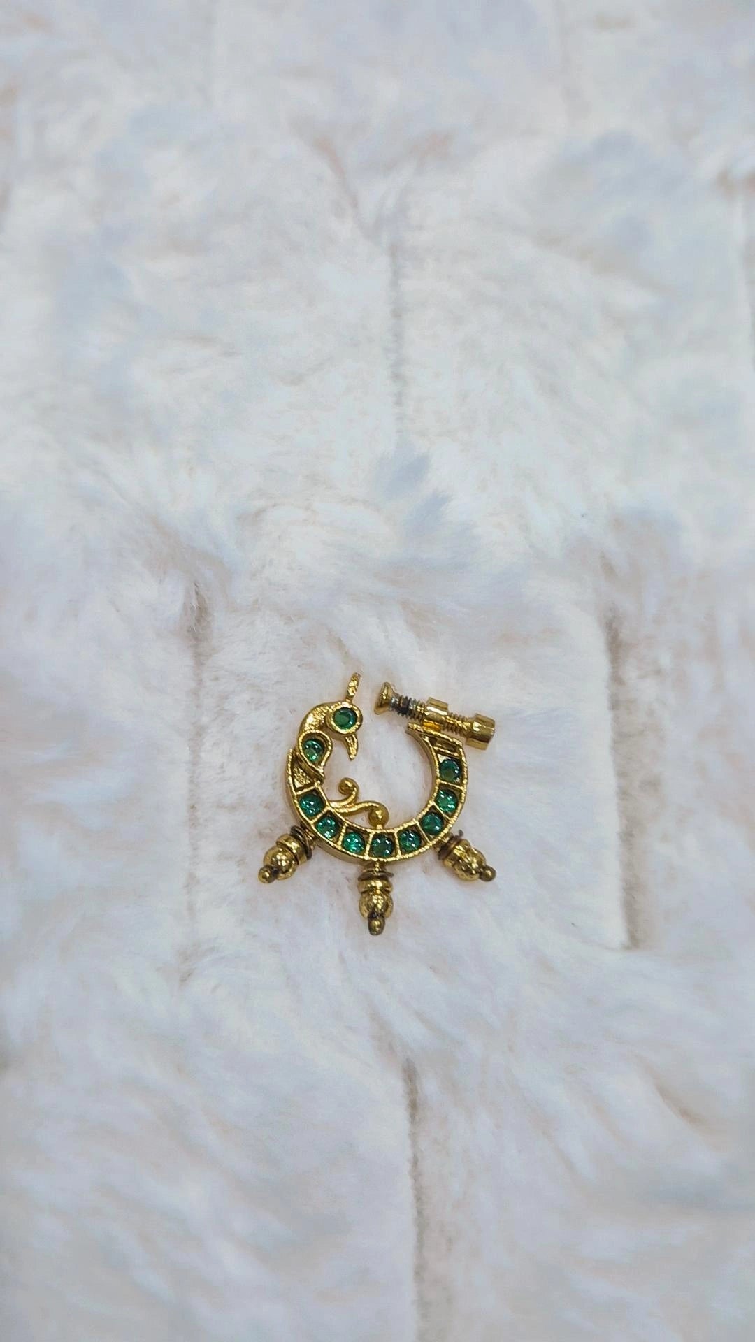 CZ Pearl Drop Nath Nose Pin