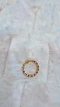 Ruby & Emerald Hoop Nose Pin