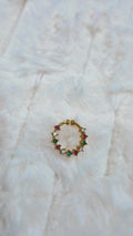 Gold CZ Floral Open Hoop Nose Pin