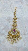 Ruby & CZ Chandbali Maang Tikka