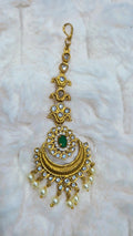 Emerald & CZ Chandbali Maang Tikka