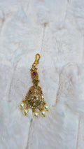 Ruby & Emerald CZ Mini Chandbali Maang Tikka
