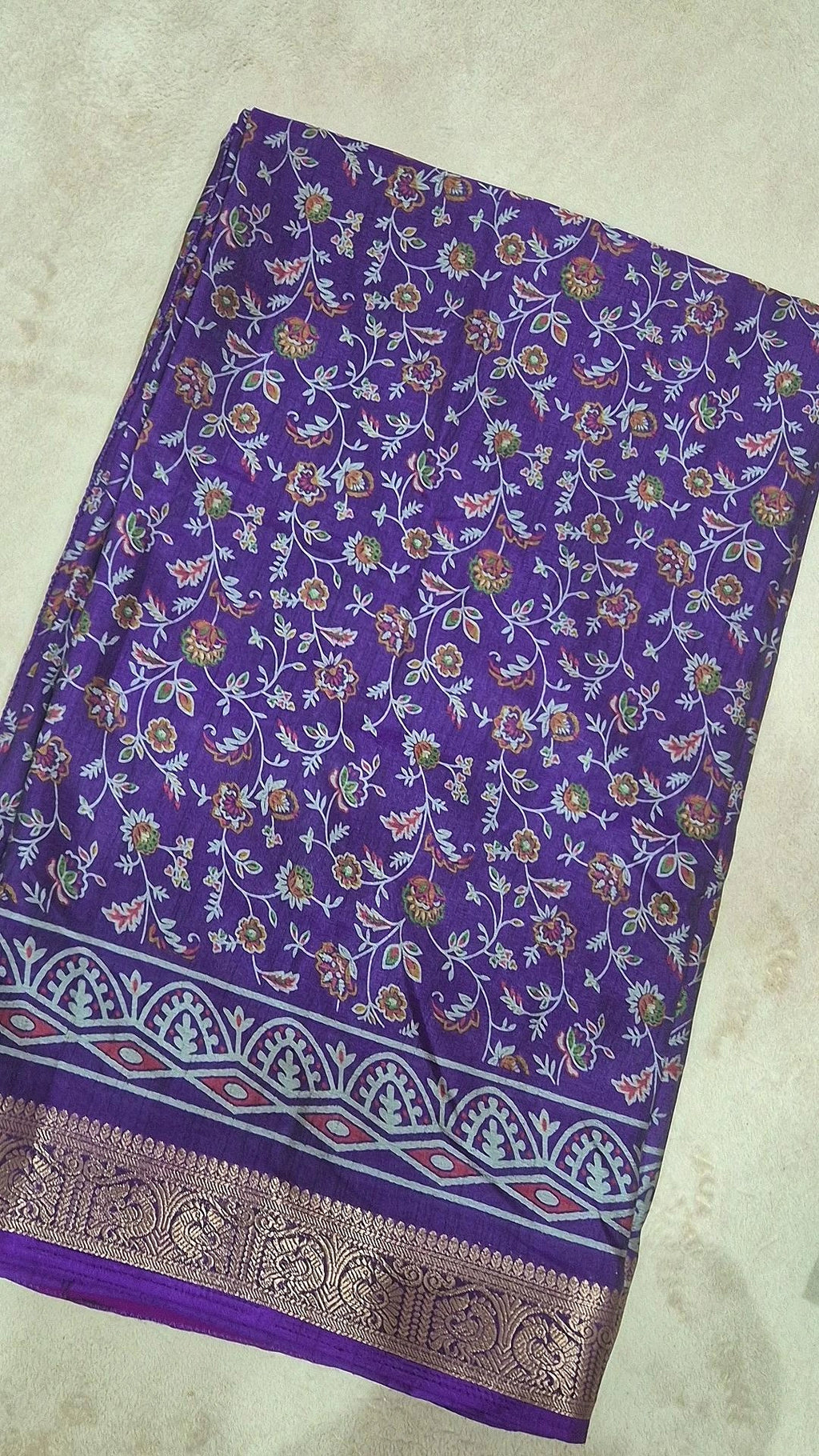 Violet Purple Dola Silk Saree with Blouse