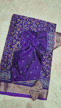 Violet Purple Dola Silk Saree with Blouse