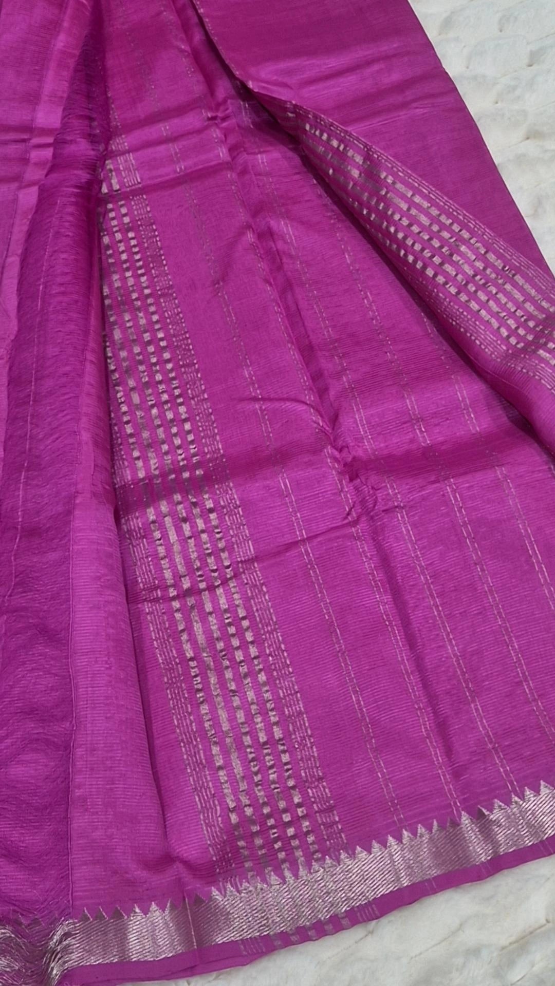Magenta Mangalagiri Pattu Saree