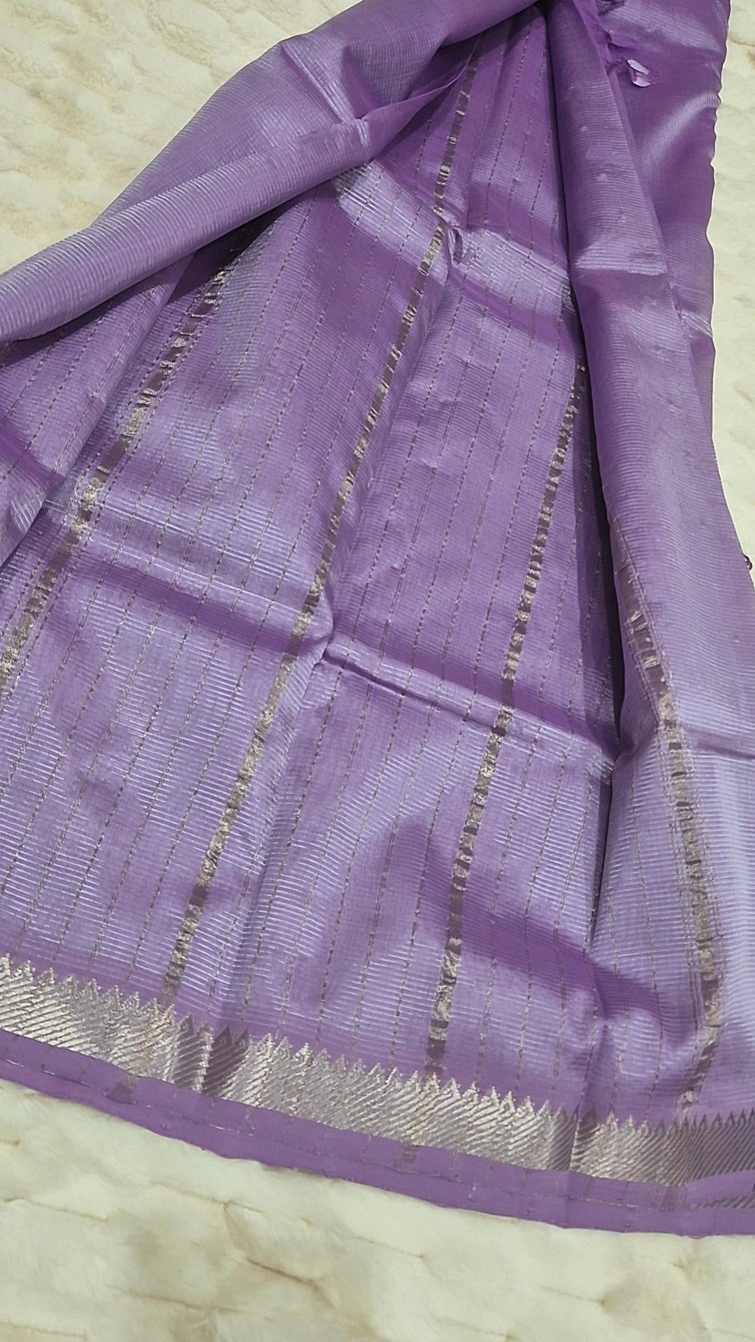Lavender Mangalagiri Pattu Saree