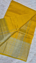 Mustard Mangalagiri Pattu Handloom Saree