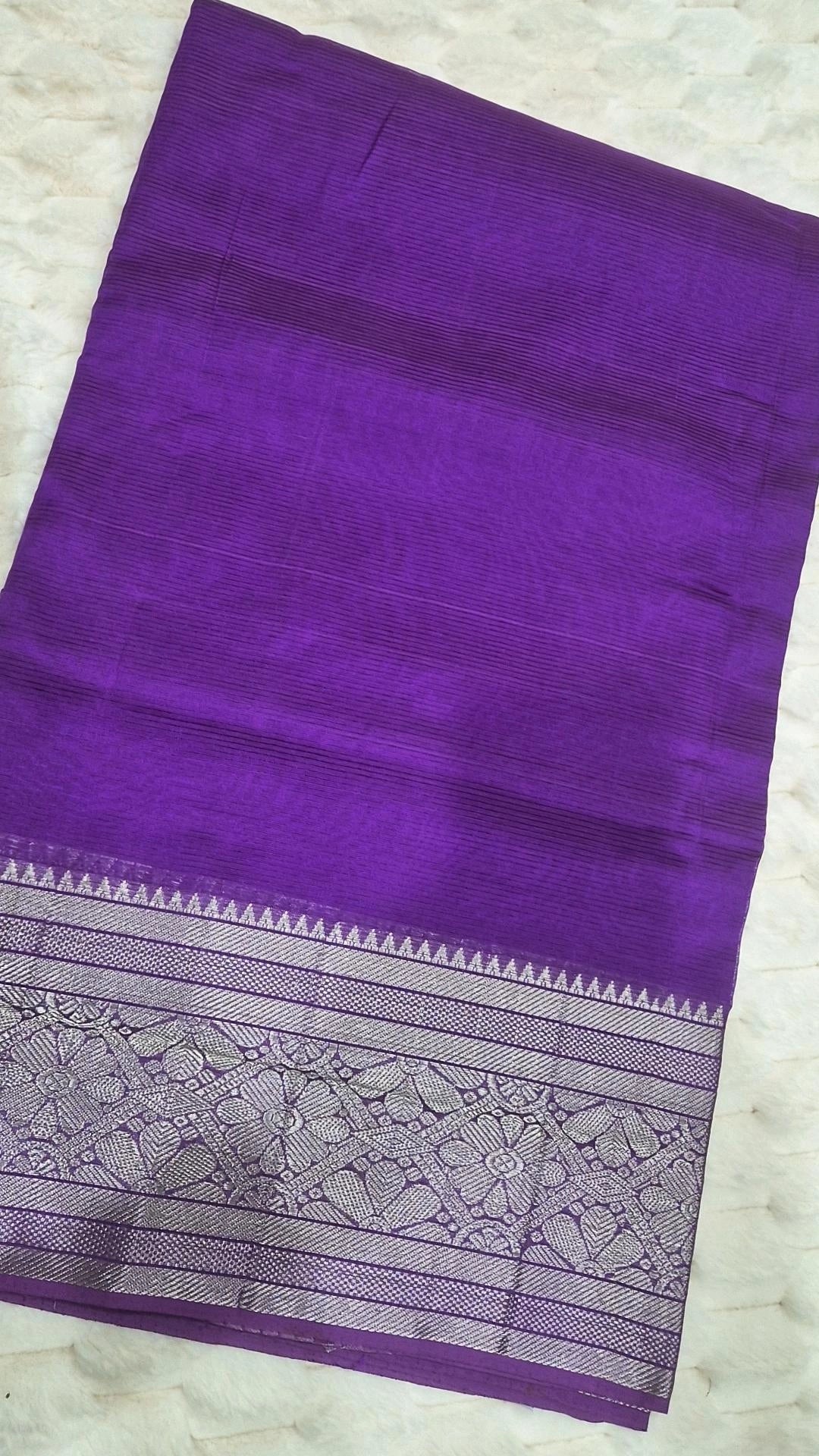 Purple Mangalagiri Pattu Handloom Saree