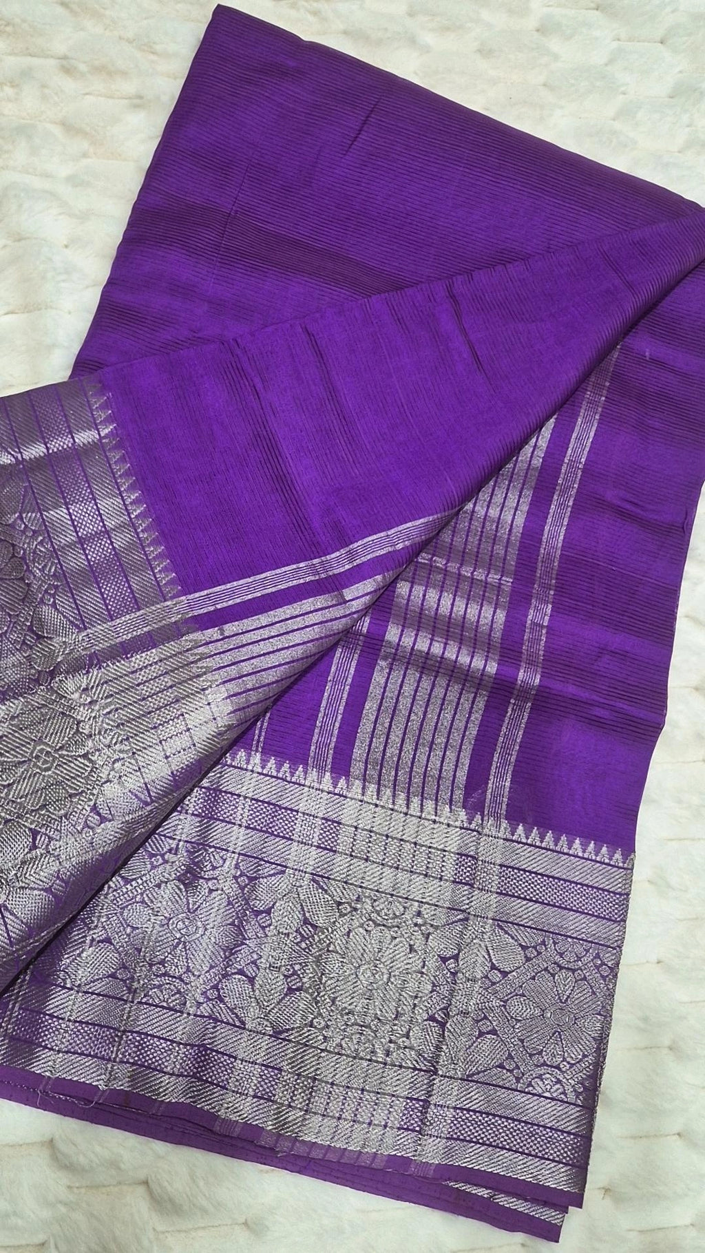Purple Mangalagiri Pattu Handloom Saree