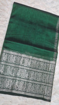 Emerald Green Mangalagiri Pattu Handloom Saree