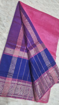 Pink & Purple Contrast Mangalagiri Pattu Saree
