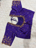 Royal purple maggam work blouse - front view