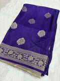 Purple Crape Banarasi Saree - Body butta view