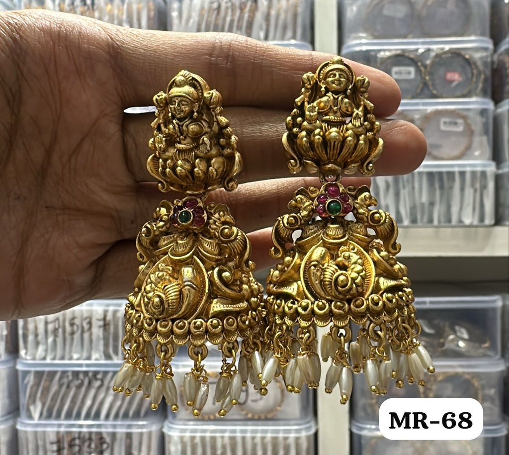 Lakshmi Temple Jhumka Earrings