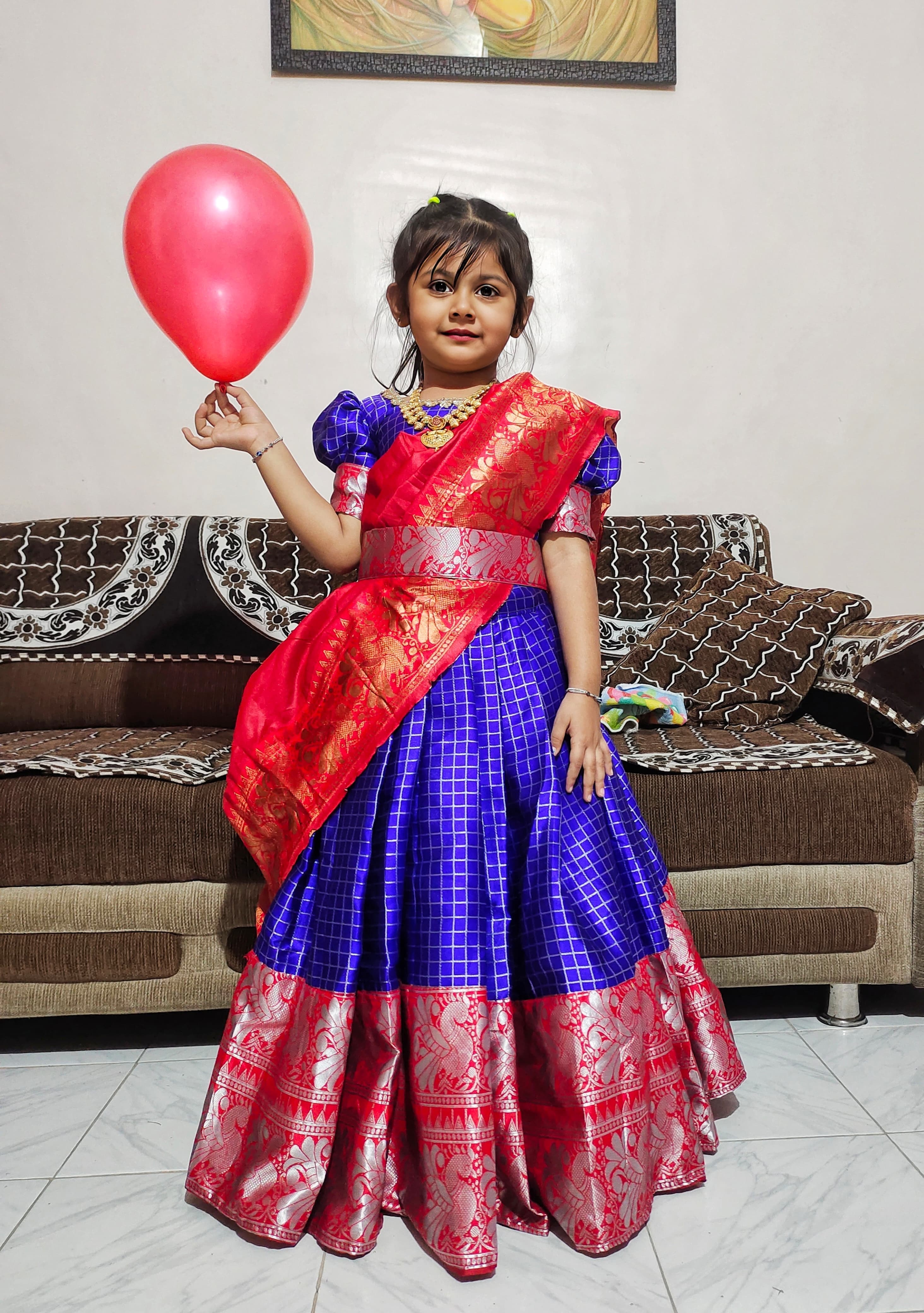 Fancy Mangalagiri Lehenga Set