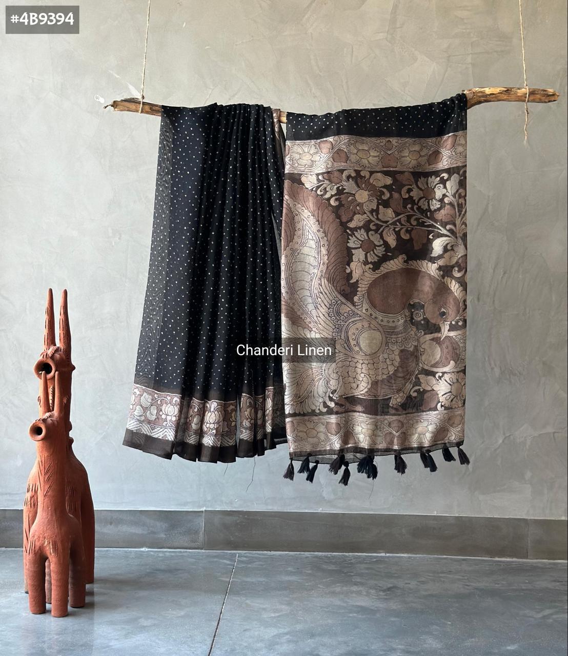 Linen Bandhini Saree