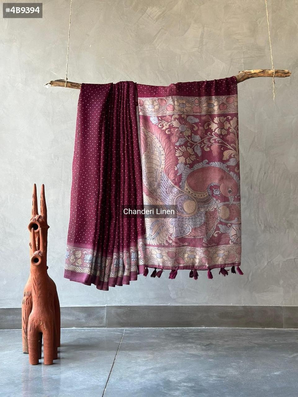 Linen Bandhini Saree