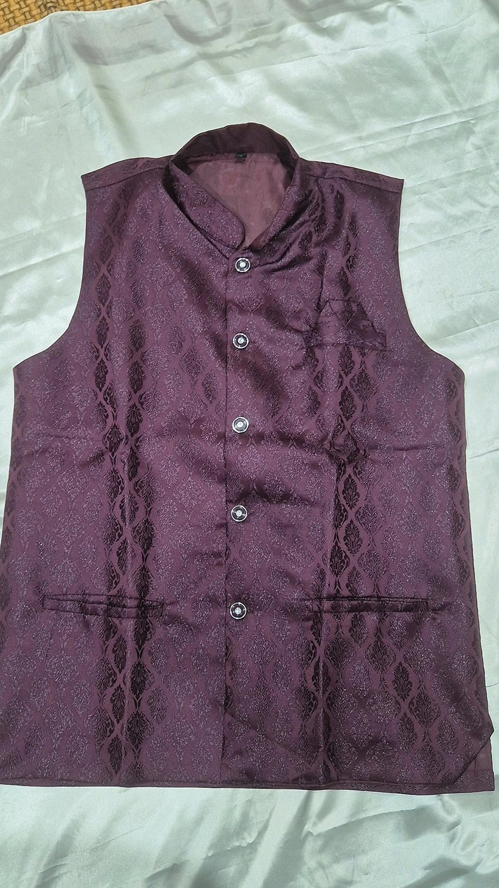 Men's Wine Maroon 3-Piece Kurta Pyjama Set