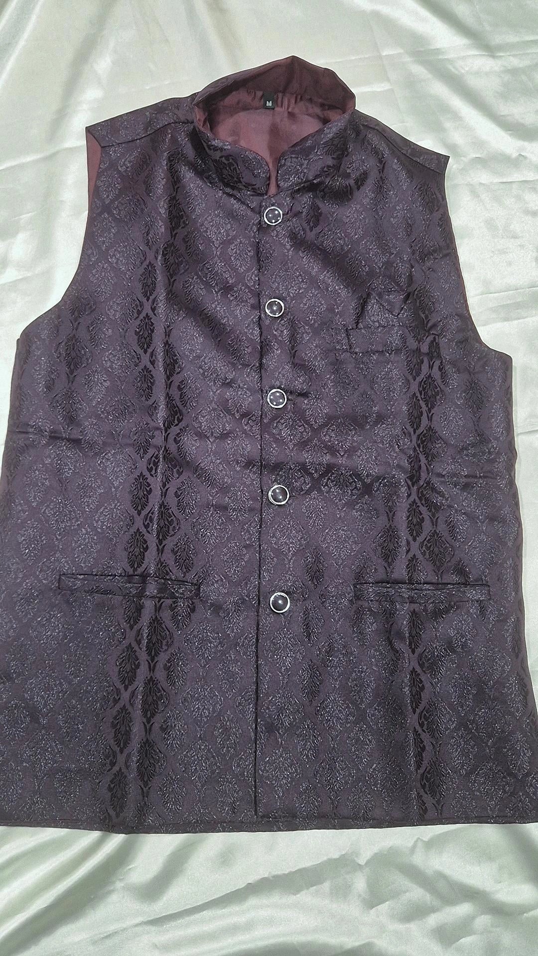 Men's Deep Purple 3-Piece Kurta Pyjama Set