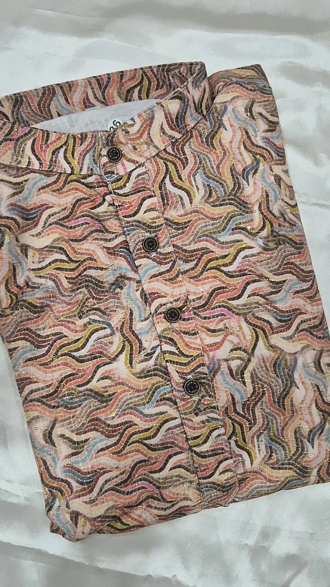 Men's Wavy Abstract Digital Print Kurta Pyjama Set
