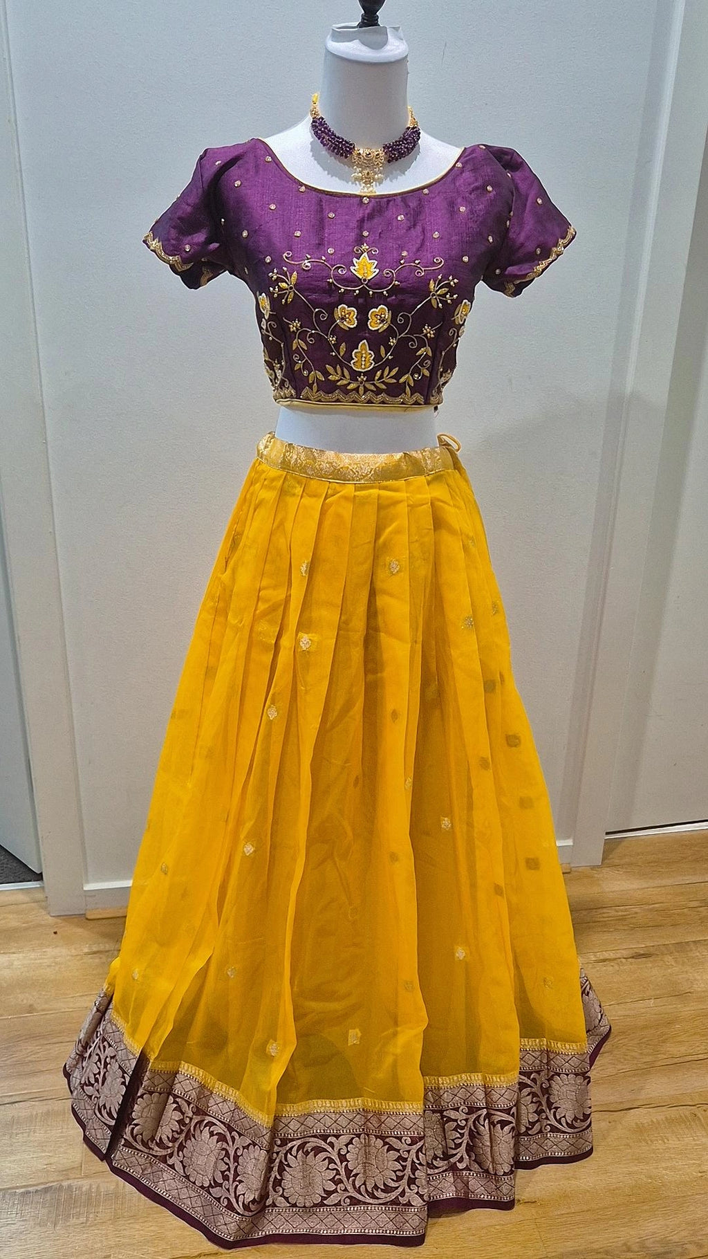Organza Pattu Lehenga with Work Blouse