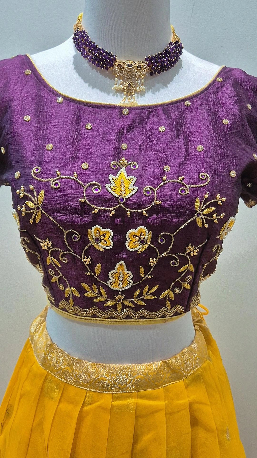 Organza Pattu Lehenga with Work Blouse